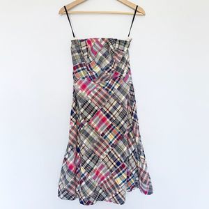 AMERICAN EAGLE OUTFITTERS PLAID STRAPLESS DRESS EARLY 2000’s Y2K